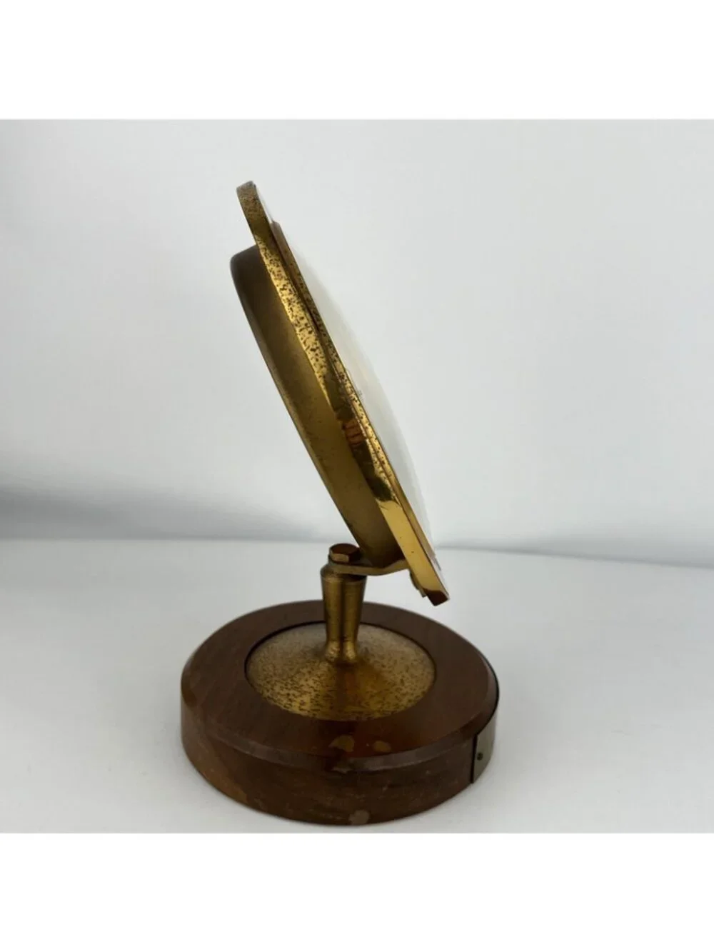 1965 MCM Lord Elgin Wood and Brass Pedestal Clock Weather Works Sales Award